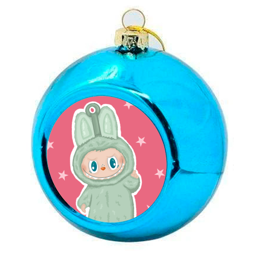 Labubu inspired Kawaii Pop Mart Little Monster - colourful christmas bauble by By Rosybum