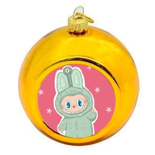 Labubu inspired Kawaii Pop Mart Little Monster - colourful christmas bauble by By Rosybum
