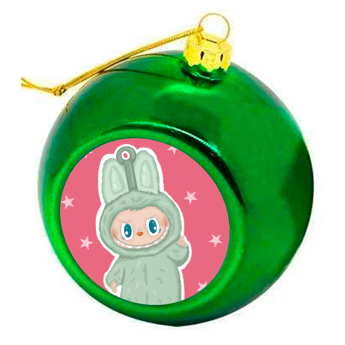 Labubu inspired Kawaii Pop Mart Little Monster - colourful christmas bauble by By Rosybum