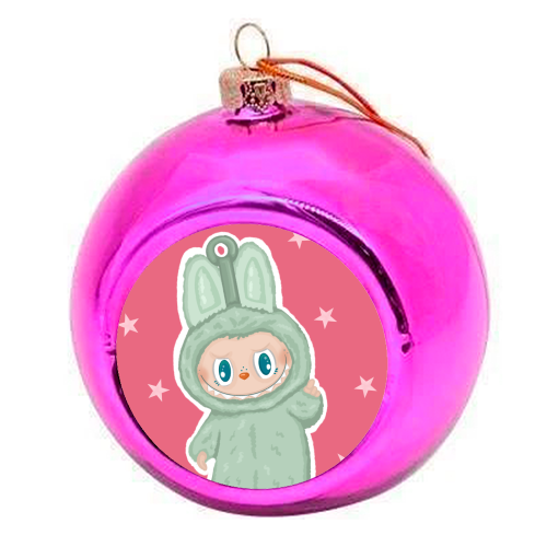Labubu inspired Kawaii Pop Mart Little Monster - colourful christmas bauble by By Rosybum
