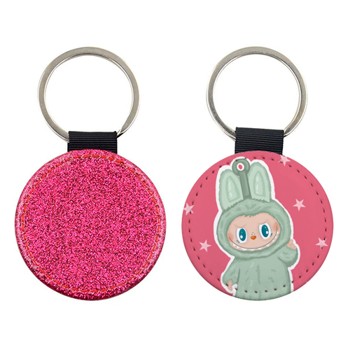 Labubu inspired Kawaii Pop Mart Little Monster - keyring by By Rosybum