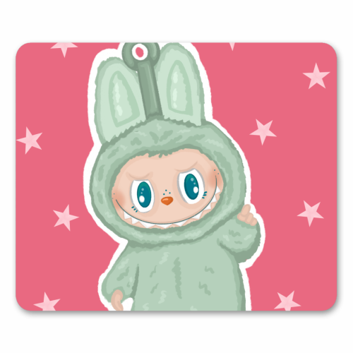 Labubu inspired Kawaii Pop Mart Little Monster - mouse mat by By Rosybum