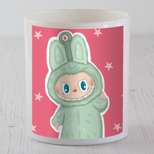 Labubu inspired Kawaii Pop Mart Little Monster - scented candle by By Rosybum