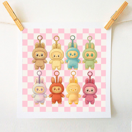 Labubu Line - A1 - A4 art print by Ms Doodle