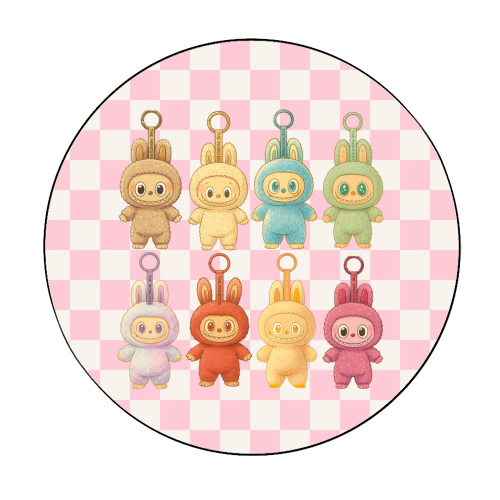 Labubu Line - Circle Sticker by Ms Doodle