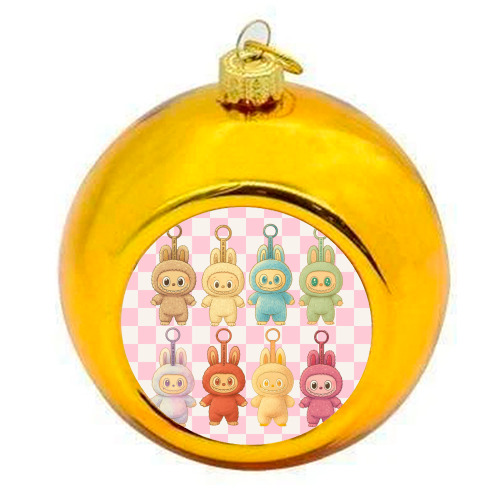 Labubu Line - colourful christmas bauble by Ms Doodle