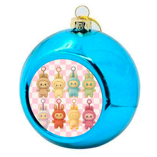 Labubu Line - colourful christmas bauble by Ms Doodle
