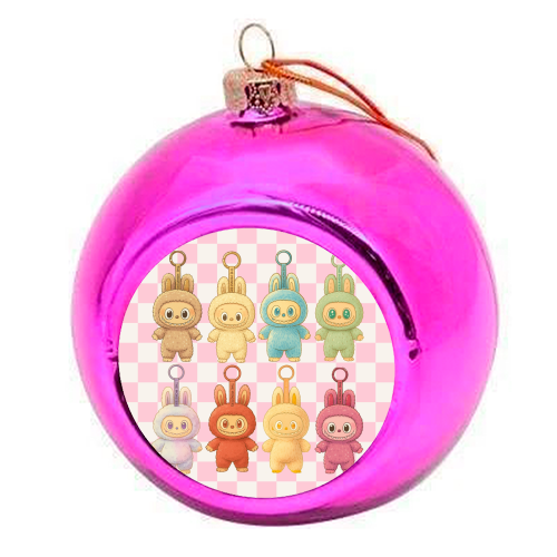 Labubu Line - colourful christmas bauble by Ms Doodle