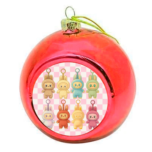 Labubu Line - colourful christmas bauble by Ms Doodle