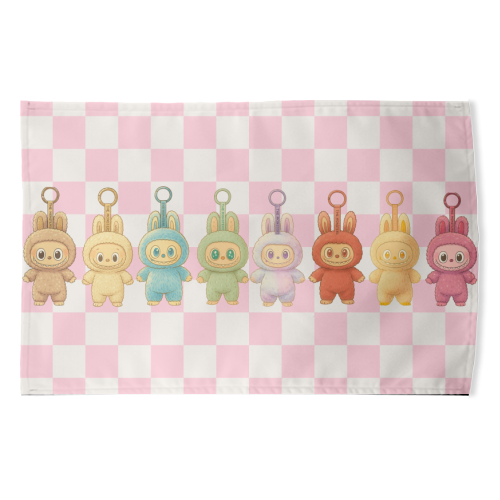 Labubu Line - funny tea towel by Ms Doodle