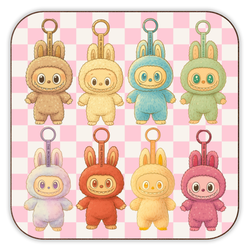 Labubu Line - personalised beer coaster by Ms Doodle