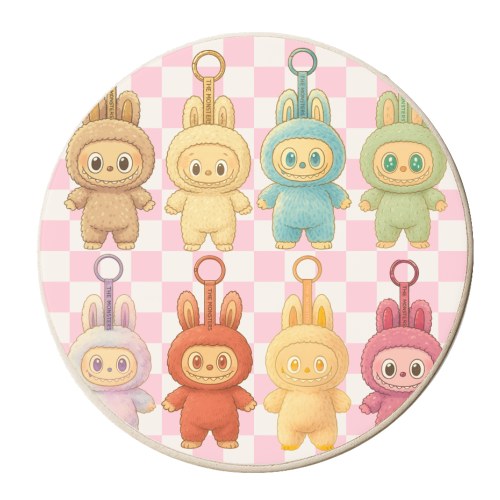 Labubu Line - personalised beer coaster by Ms Doodle