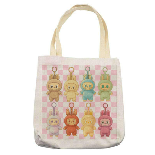 Labubu Line - printed canvas tote bag by Ms Doodle