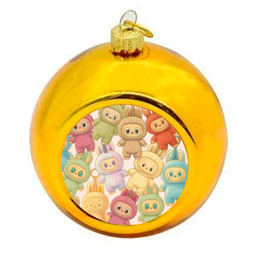Labubu Love - colourful christmas bauble by Ms Doodle
