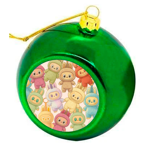 Labubu Love - colourful christmas bauble by Ms Doodle