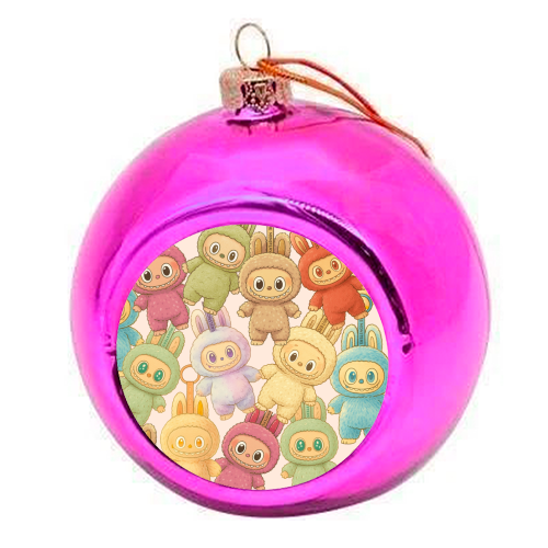 Labubu Love - colourful christmas bauble by Ms Doodle