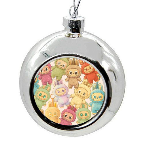 Labubu Love - colourful christmas bauble by Ms Doodle