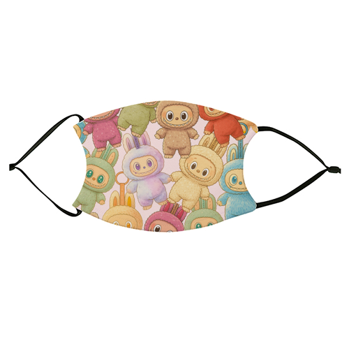 Labubu Love - face cover mask by Ms Doodle