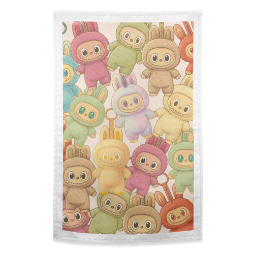 Labubu Love - funny tea towel by Ms Doodle