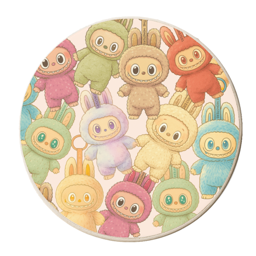 Labubu Love - personalised beer coaster by Ms Doodle