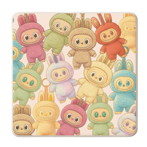 Labubu Love - personalised beer coaster by Ms Doodle