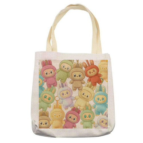 Labubu Love - printed canvas tote bag by Ms Doodle
