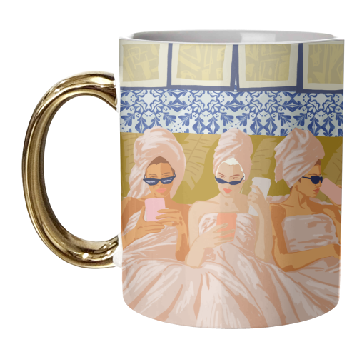 Ladies-Only Club | Girl Talk Slumber Party BFF | Bohemian Feminism Independent Moroccan Women - unique mug by Uma Prabhakar Gokhale