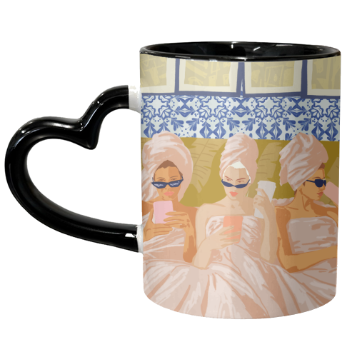 Ladies-Only Club | Girl Talk Slumber Party BFF | Bohemian Feminism Independent Moroccan Women - unique mug by Uma Prabhakar Gokhale