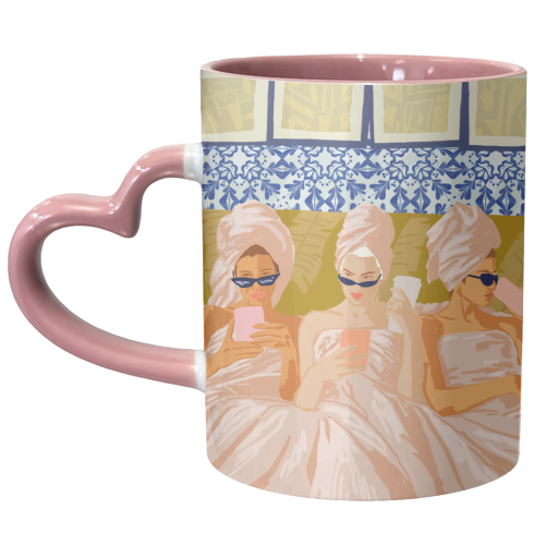 Ladies-Only Club | Girl Talk Slumber Party BFF | Bohemian Feminism Independent Moroccan Women - unique mug by Uma Prabhakar Gokhale