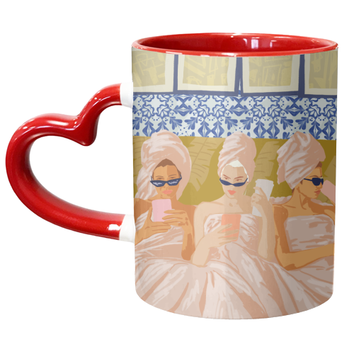 Ladies-Only Club | Girl Talk Slumber Party BFF | Bohemian Feminism Independent Moroccan Women - unique mug by Uma Prabhakar Gokhale