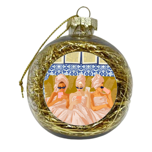 Ladies-Only Club | Girl Talk Slumber Party BFF | Bohemian Feminism Independent Moroccan Women - xmas bauble by Uma Prabhakar Gokhale
