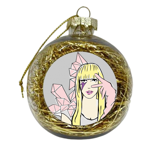 Lady Gaga - xmas bauble by Bec Broomhall