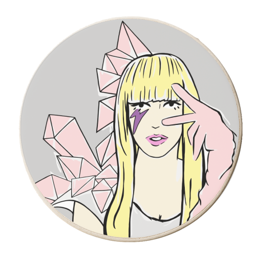 Lady Gaga - personalised beer coaster by Bec Broomhall