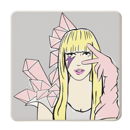 Lady Gaga - personalised beer coaster by Bec Broomhall