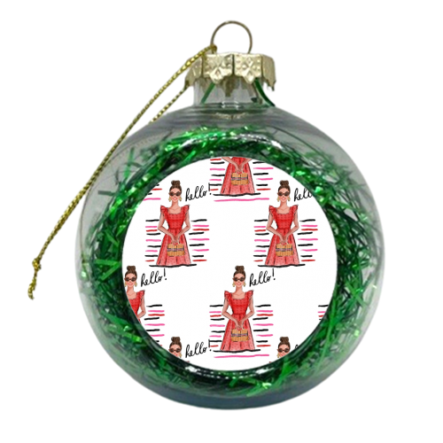 Lady in Red - xmas bauble by Natasha Joseph