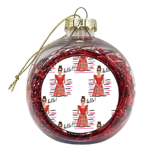 Lady in Red - xmas bauble by Natasha Joseph