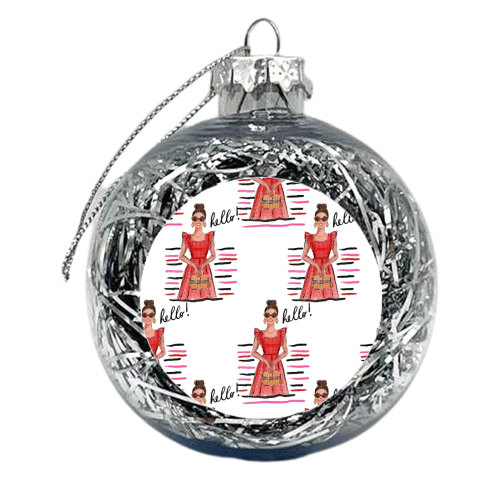 Lady in Red - xmas bauble by Natasha Joseph