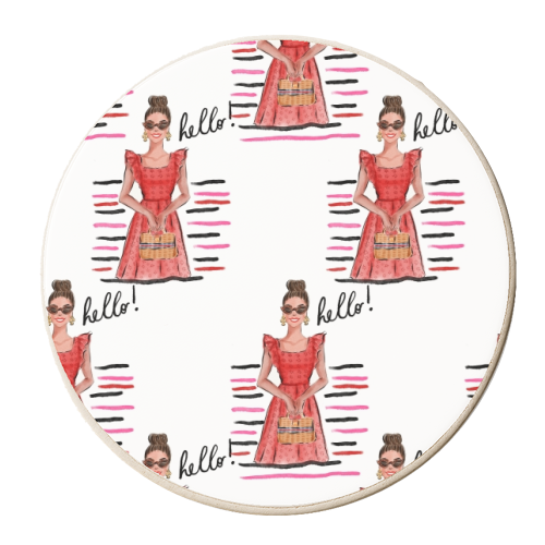 Lady in Red - personalised beer coaster by Natasha Joseph