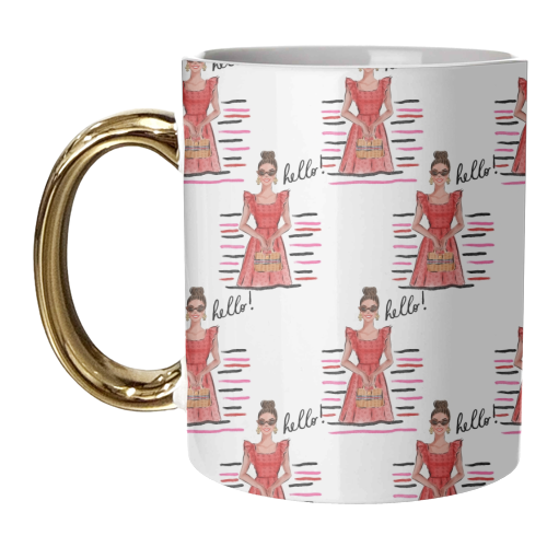 Lady in Red - unique mug by Natasha Joseph