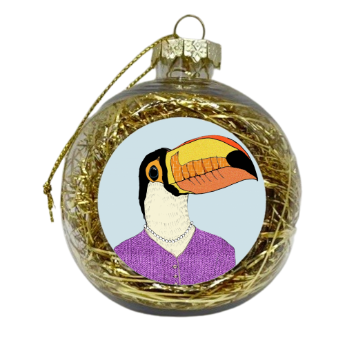 Lady Toucan - xmas bauble by Casey Rogers