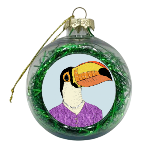 Lady Toucan - xmas bauble by Casey Rogers