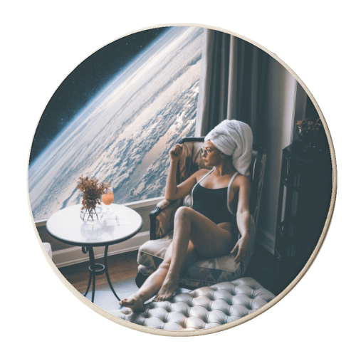 Lady Universe - personalised beer coaster by taudalpoi