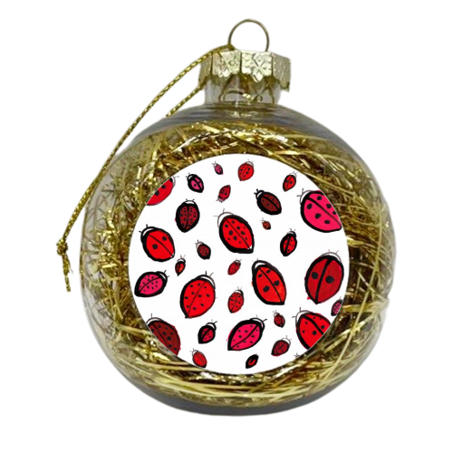 Ladybird Pattern - xmas bauble by Loren Harrison