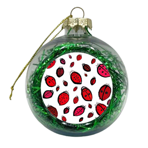 Ladybird Pattern - xmas bauble by Loren Harrison