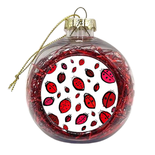 Ladybird Pattern - xmas bauble by Loren Harrison