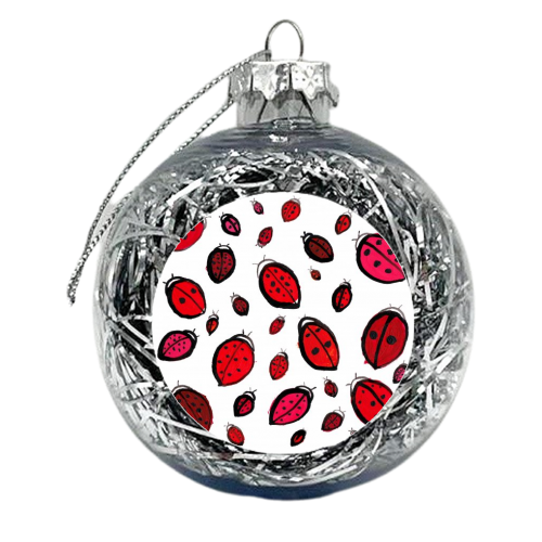 Ladybird Pattern - xmas bauble by Loren Harrison