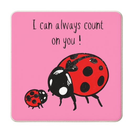 Ladybirds | Always Count On You Design | - personalised beer coaster by Lisa Wardle