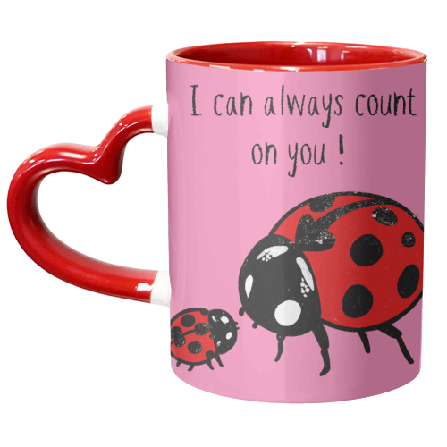 Ladybirds | Always Count On You Design | - unique mug by Lisa Wardle