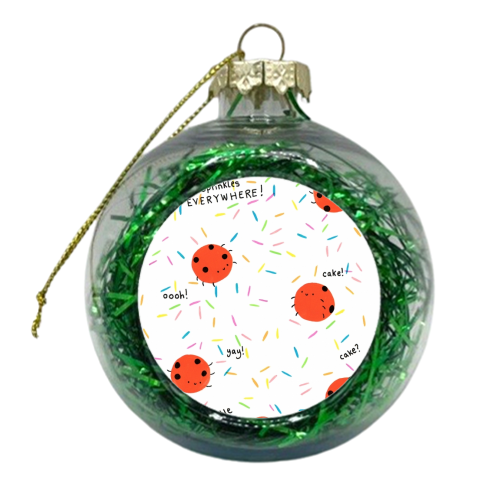 Ladybirds - xmas bauble by Ellie Bednall