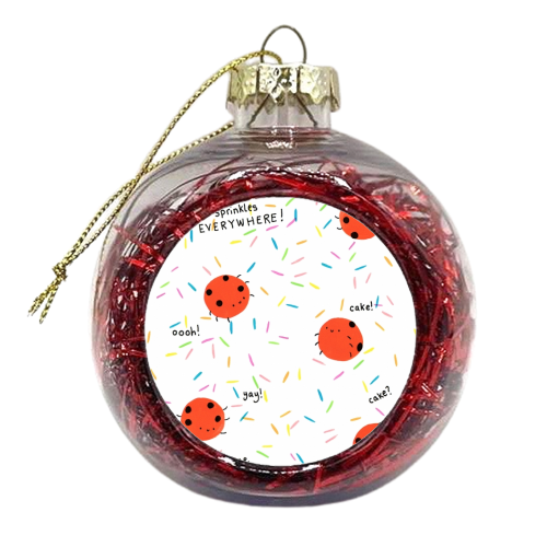 Ladybirds - xmas bauble by Ellie Bednall
